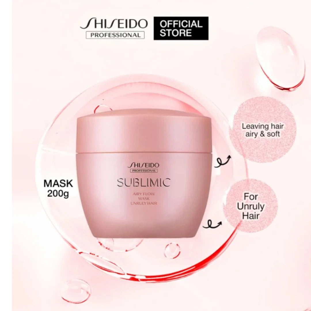 Professional SubliShiseido mic Airy Flow Mask (For Unruly Hair) 200g - Intensive Anti-Frizz & Smoothing Hair Mask