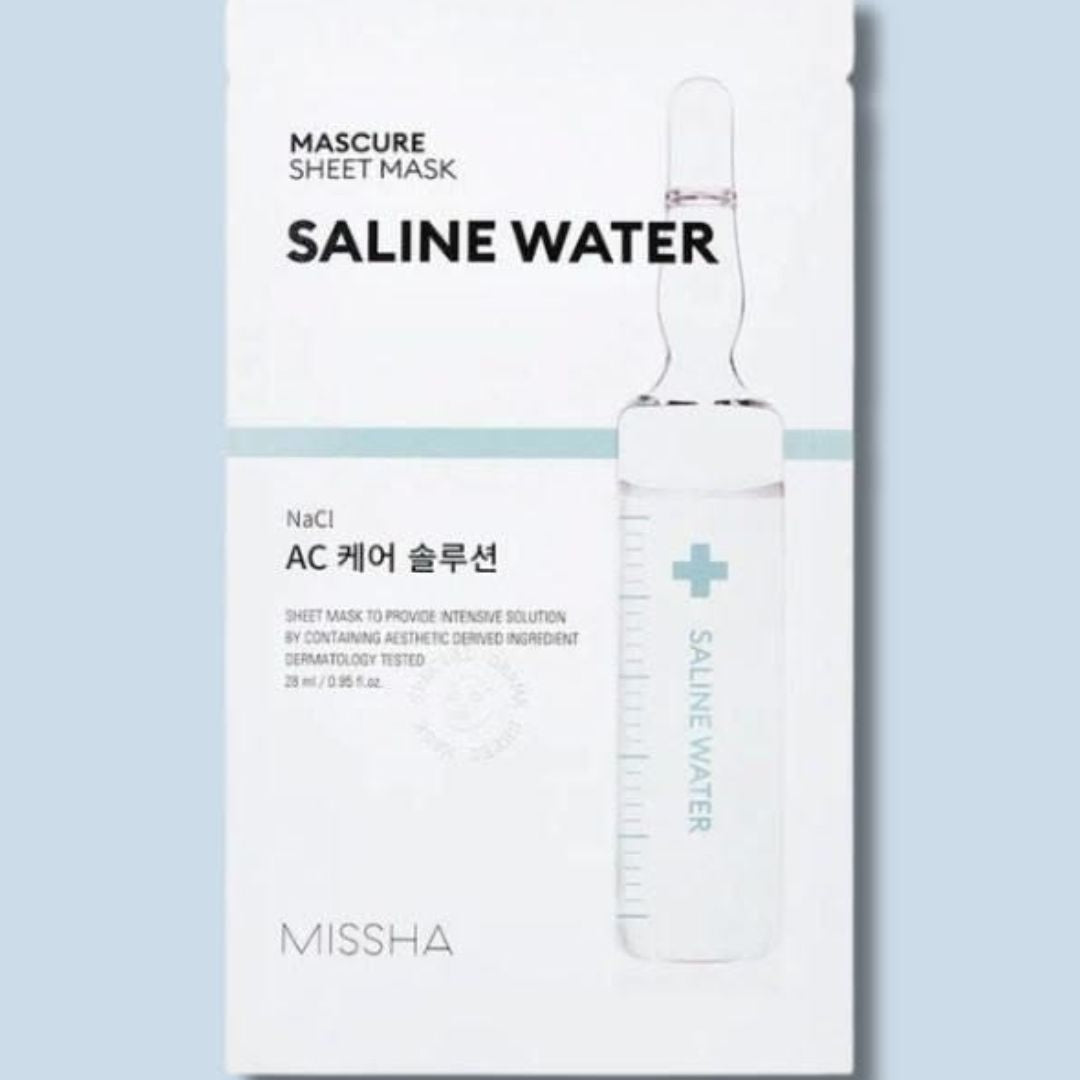 Missha Mascure AC Care Saline Water Sheet Mask 28ml - Soothing Acne Care & Skin Balancing Face Mask