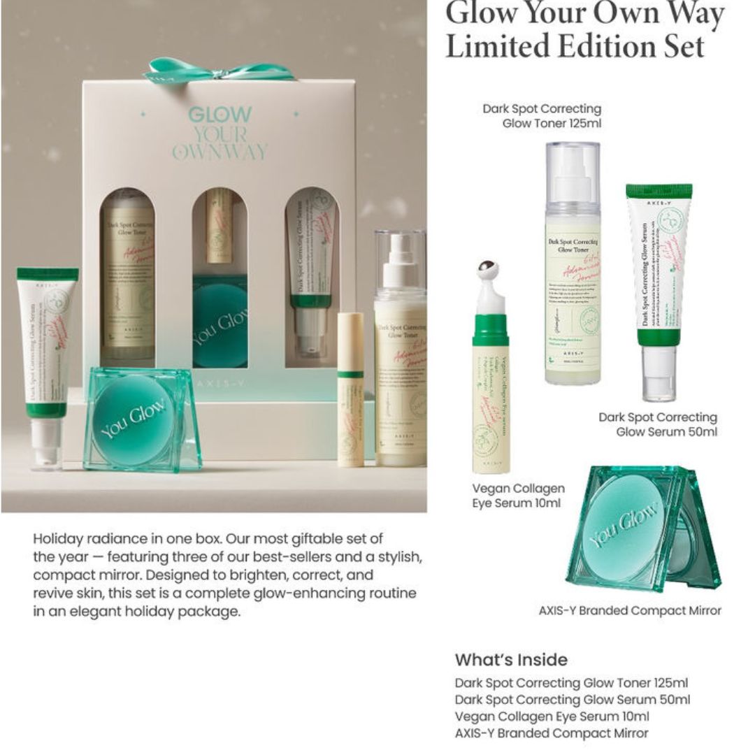 AXIS-Y Glow Your Own Way Beauty Box - Brightening, Hydrating & Skin Barrier Repairing Skincare Set