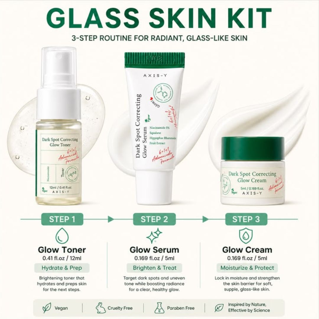 AXIS-Y Glow Your Own Way Beauty Box - Brightening, Hydrating & Skin Barrier Repairing Skincare Set