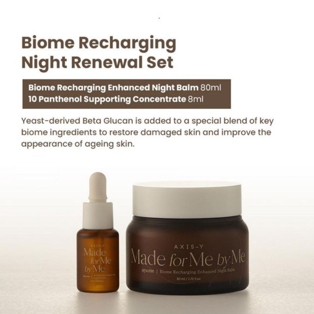 AXIS-Y Biome Recharging Night Renewal Set - Skin Barrier Repairing & Hydrating Night Skincare Kit