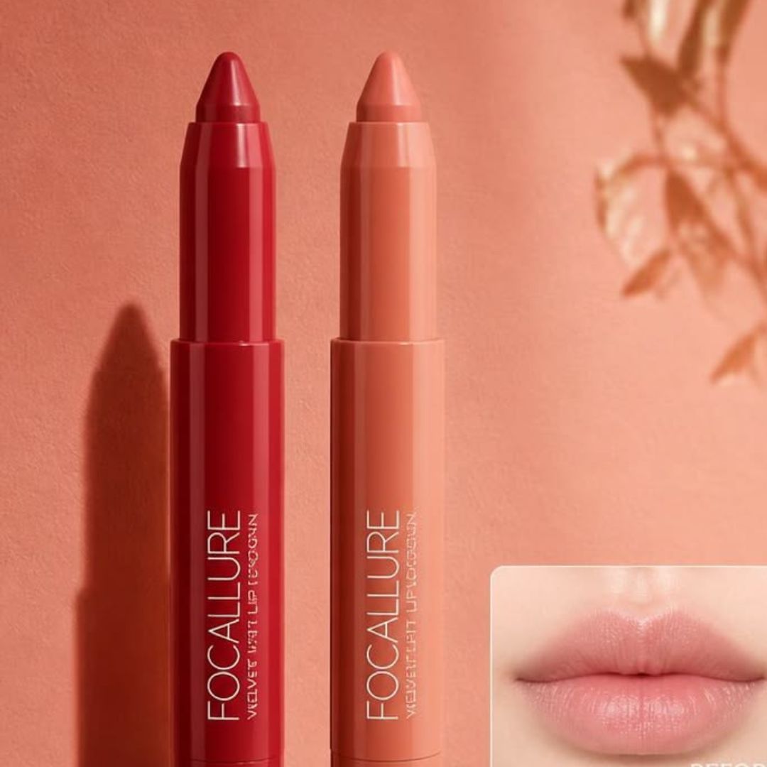 Focallure Matte Lip Crayon (VMD Auburn) - Long-Lasting Waterproof Smooth Velvet Matte Lipstick Crayon