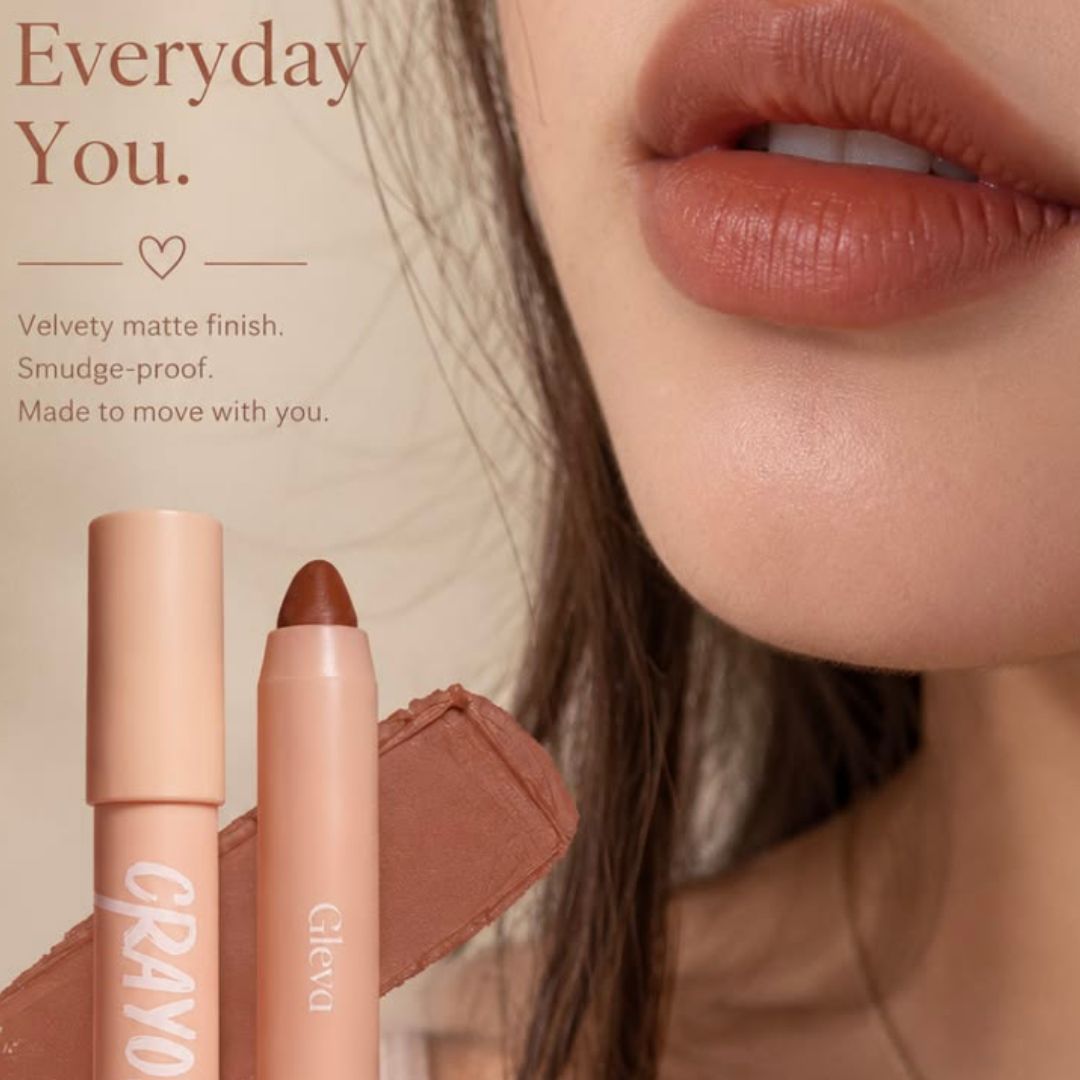 Focallure Matte Lip Crayon (VMD Auburn) - Long-Lasting Waterproof Smooth Velvet Matte Lipstick Crayon