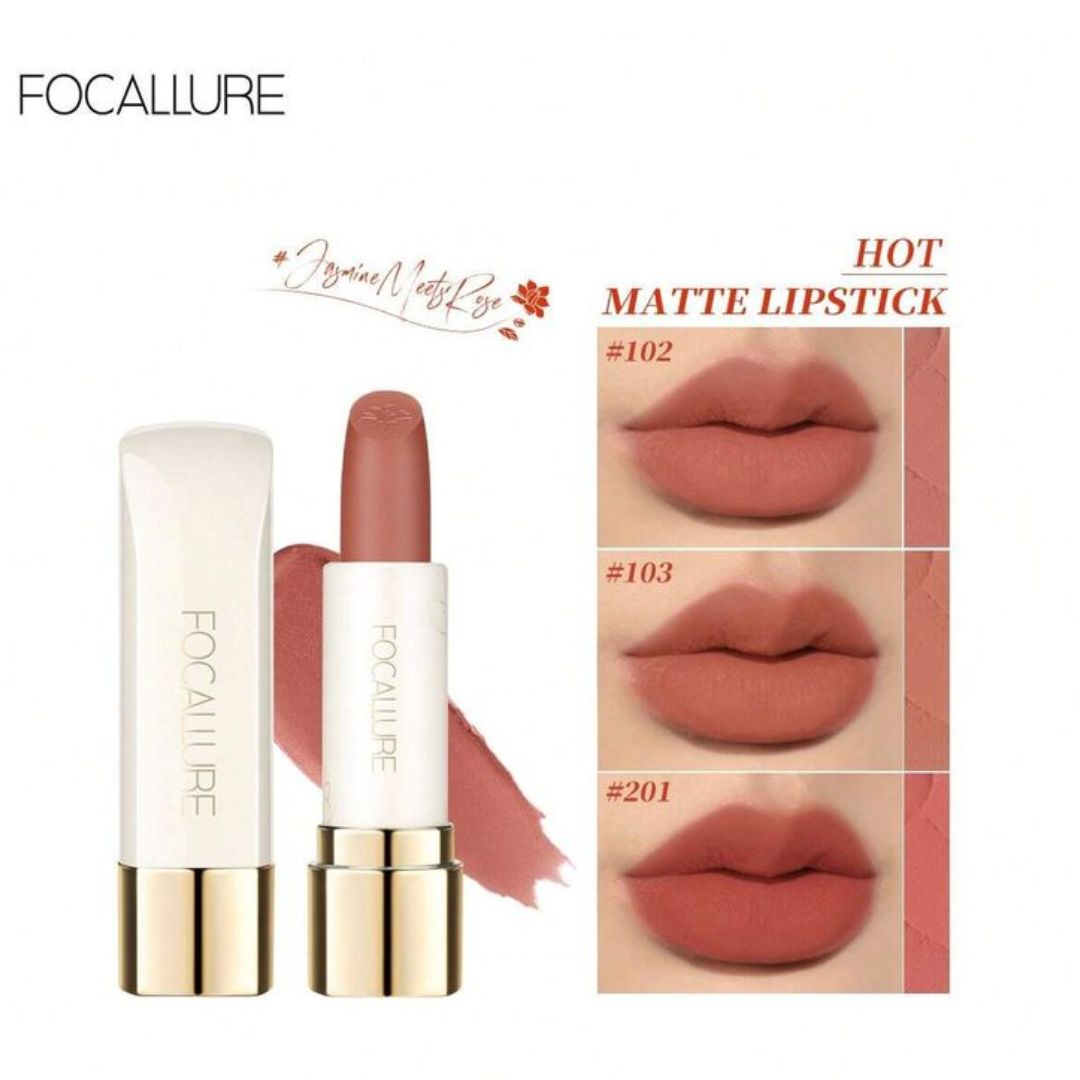 Focallure Matte Lip Crayon (VMD Auburn) - Long-Lasting Waterproof Smooth Velvet Matte Lipstick Crayon