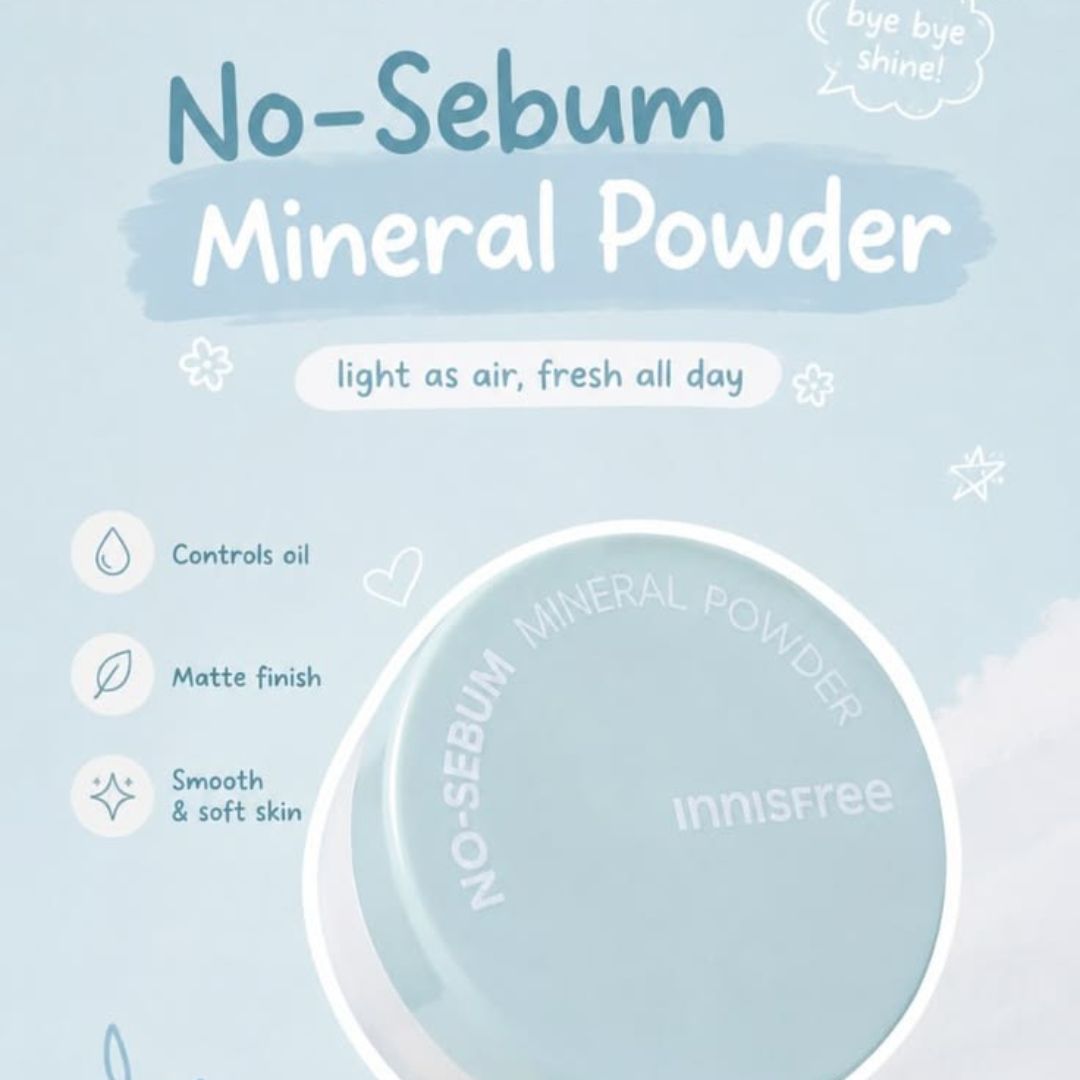 Innisfree No Sebum Mineral Powder 5g - Matte Oil-Control Loose Setting Powder