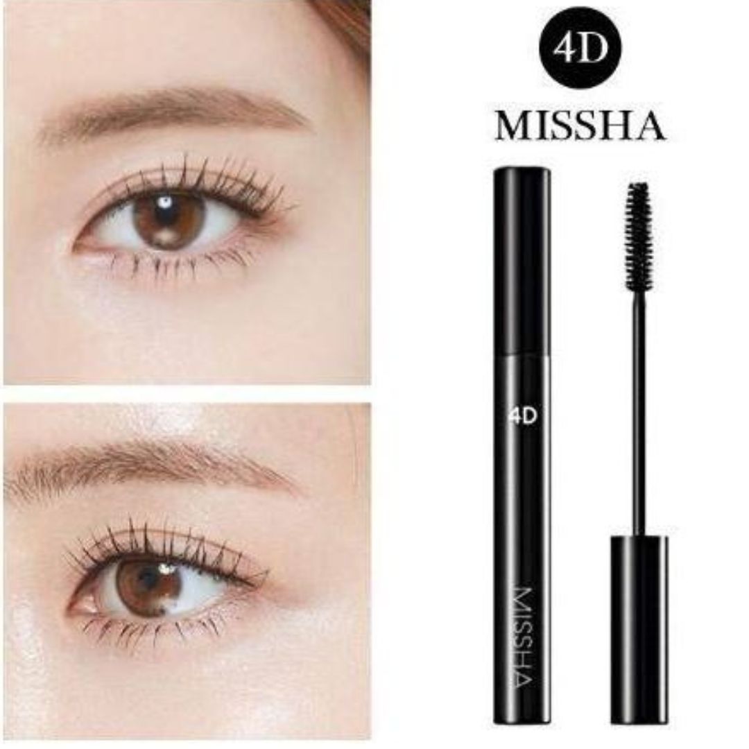 Missha 4D Mascara 7g - Volumizing, Lengthening & Long-Lasting Smudge-Proof Eye Makeup