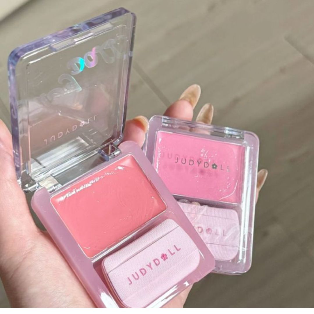 Judydoll Hot Pretty Blush Powder (Blueberry Night) - Cool-Tone Purple Brightening & Matte Cheek Blusher