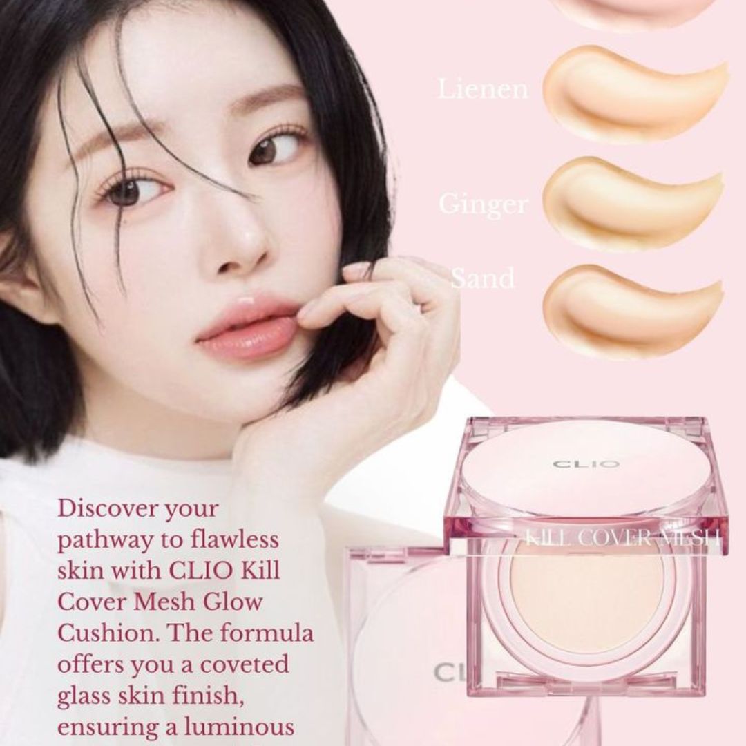 Clio Kill Cover High Glow Cushion (03 Linen) 14g + Refill - Intense Hydration & Glass Skin Radiant Foundation