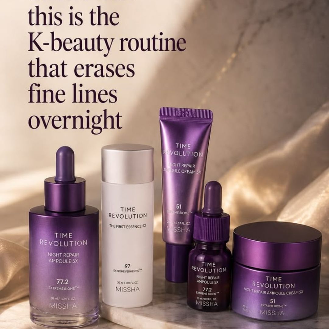 Missha Time Revolution Night Repair Special Set (3 Items) - Anti-Aging & Skin Renewal Luxury Skincare Kit