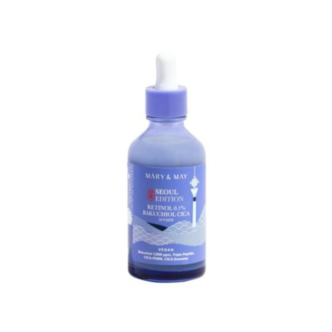 Mary & May Seoul Edition Retinol 0.1% + Bakuchiol + Cica Serum 30ml - Advanced Anti-Aging & Barrier Repair Serum