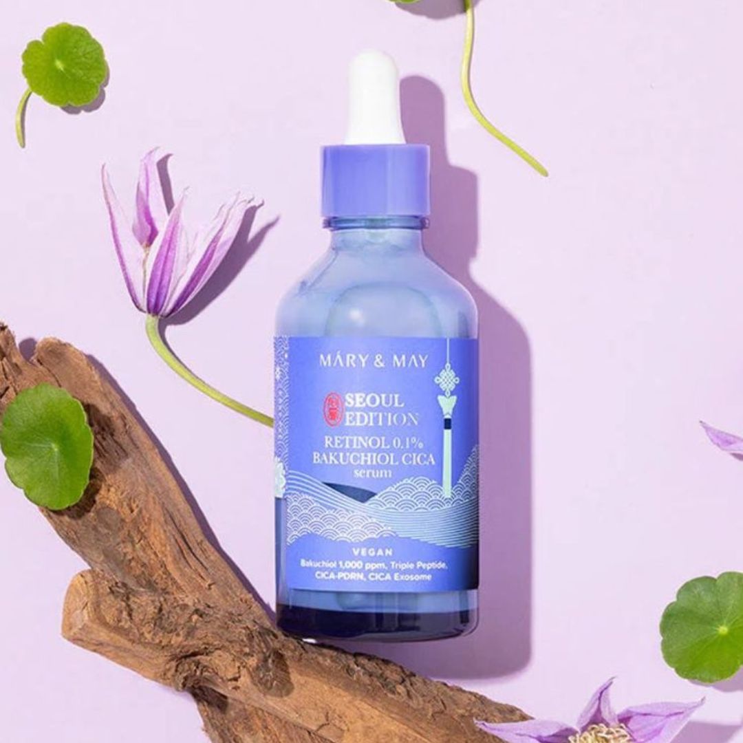 Mary & May Seoul Edition Retinol 0.1% + Bakuchiol + Cica Serum 30ml - Advanced Anti-Aging & Barrier Repair Serum