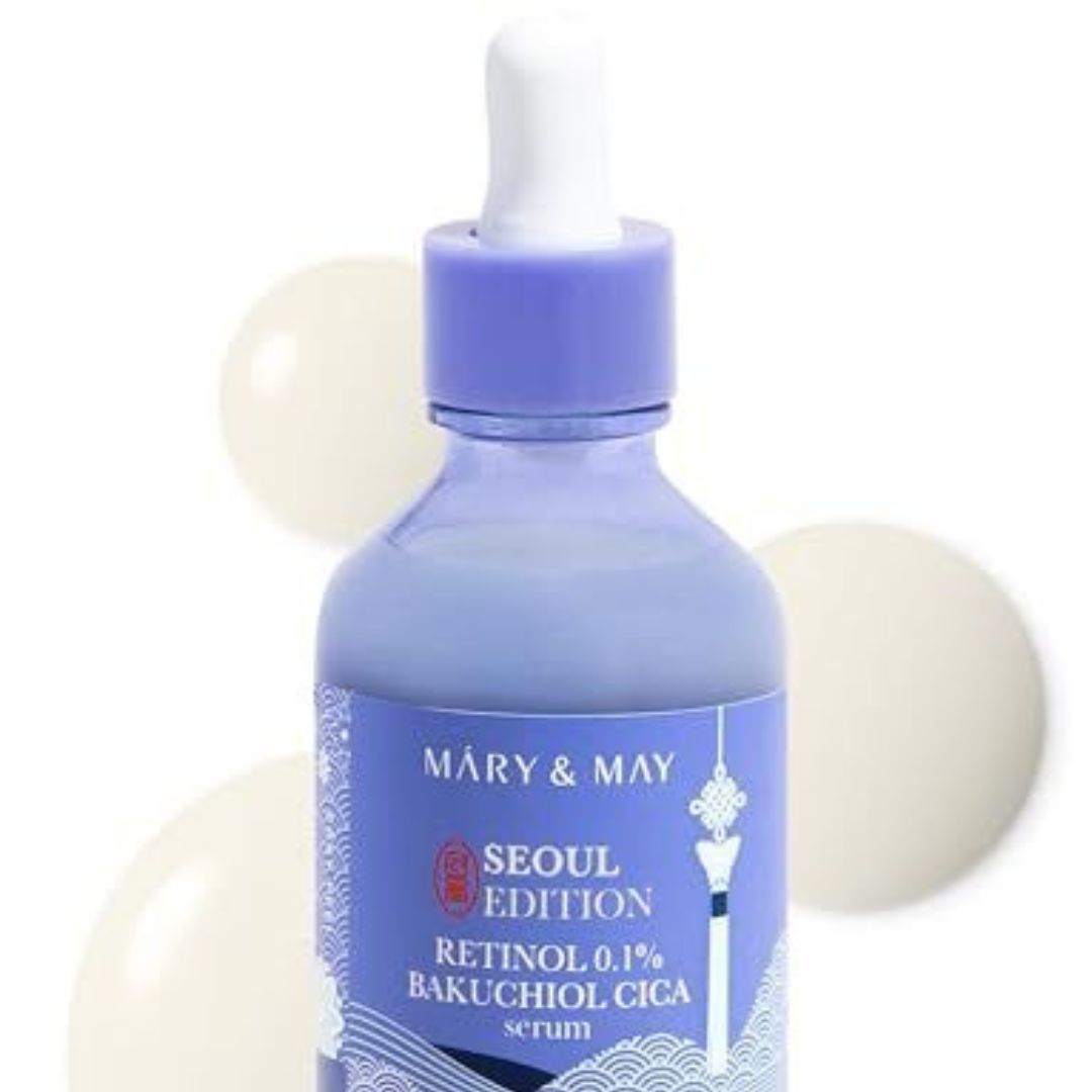 Mary & May Seoul Edition Retinol 0.1% + Bakuchiol + Cica Serum 30ml - Advanced Anti-Aging & Barrier Repair Serum