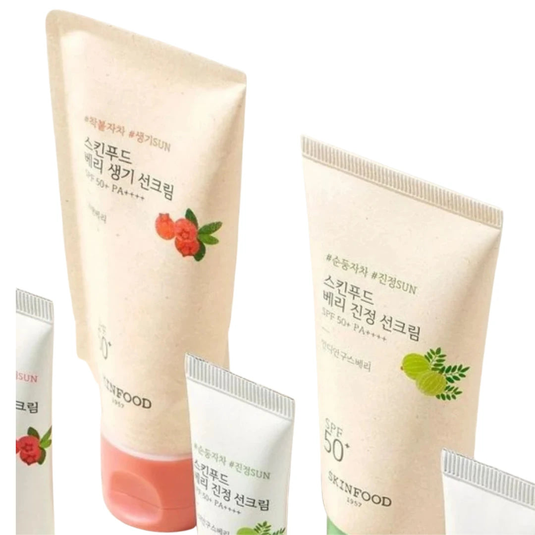 Skinfood Berry Sun Care Kit (15ml x 3pcs) - Travel-Friendly Hydrating & Protective Sunscreen Set