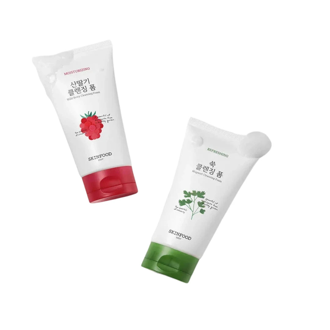 Skinfood Vege Garden Cleansing Foam 150ml (2 Types) - Soothing Mugwort & Elasticity Wild Berry Face Wash