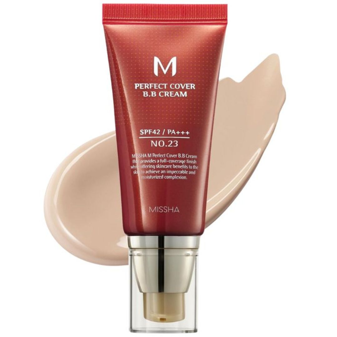 Missha M Perfect Cover BB Cream SPF42 PA+++ (No.25 Warm Beige) 50ml - High Coverage, Anti-Aging & Hydrating Beauty Balm