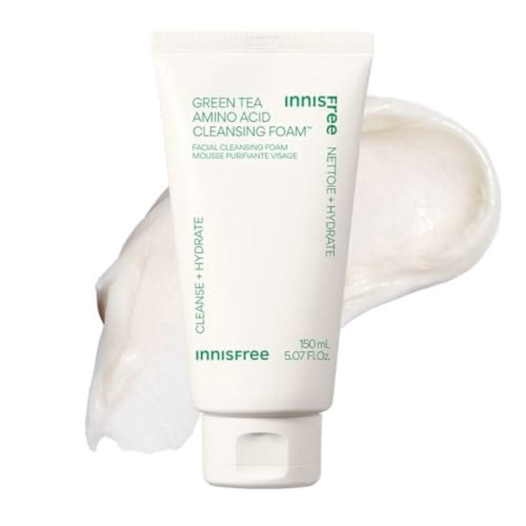 Innisfree Green Tea Amino Hydrating Cleansing Foam 150g - Deeply Moisturizing & Gentle Face Wash