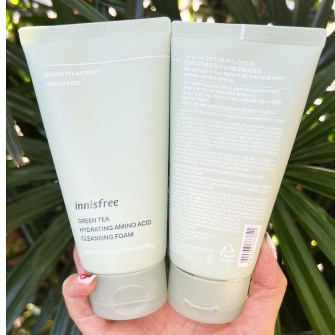 Innisfree Green Tea Amino Hydrating Cleansing Foam 150g - Deeply Moisturizing & Gentle Face Wash
