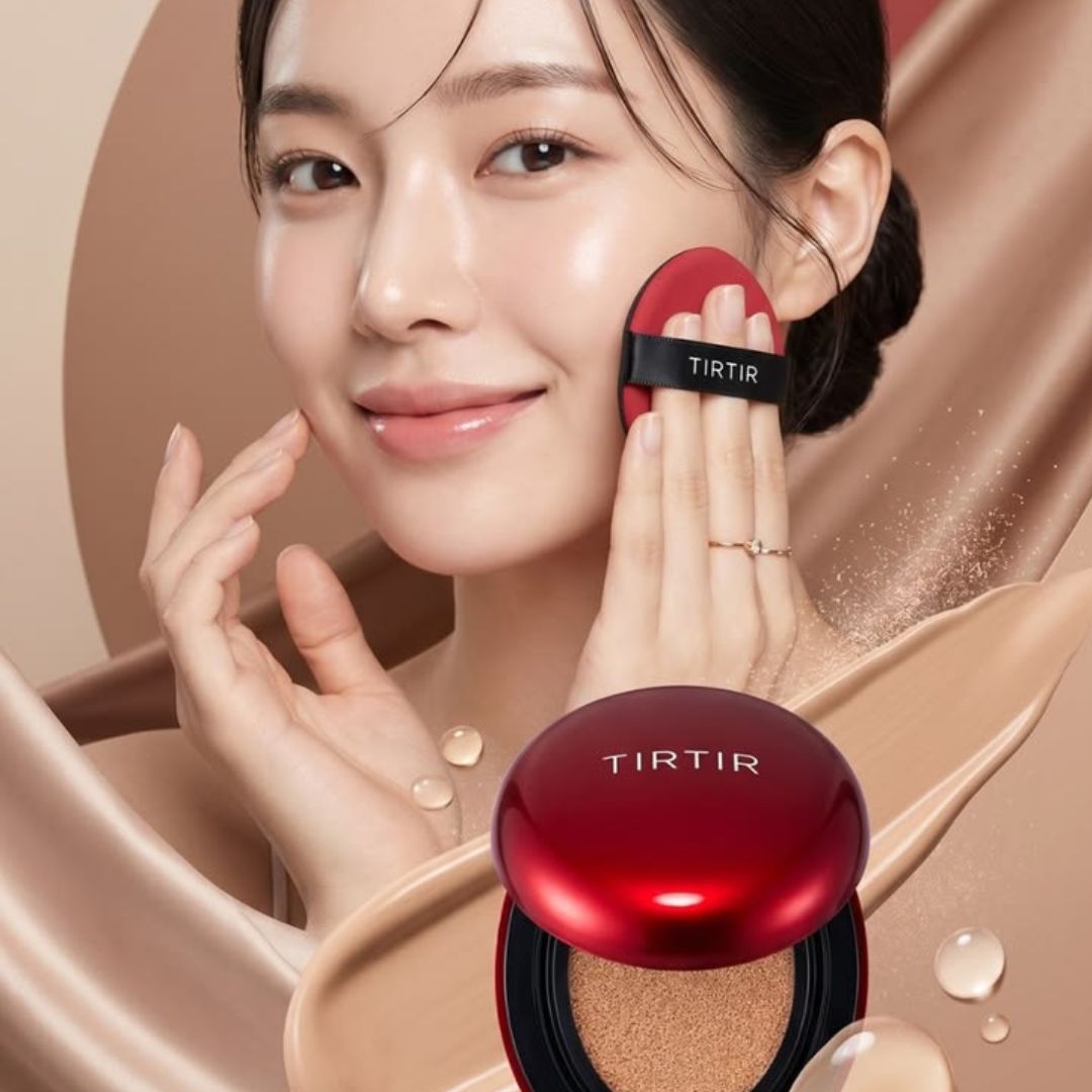 TIRTIR Mask Fit Red Cushion Mini (40N Cinnamon) - Long-Lasting, High Coverage Weightless Glow Foundation