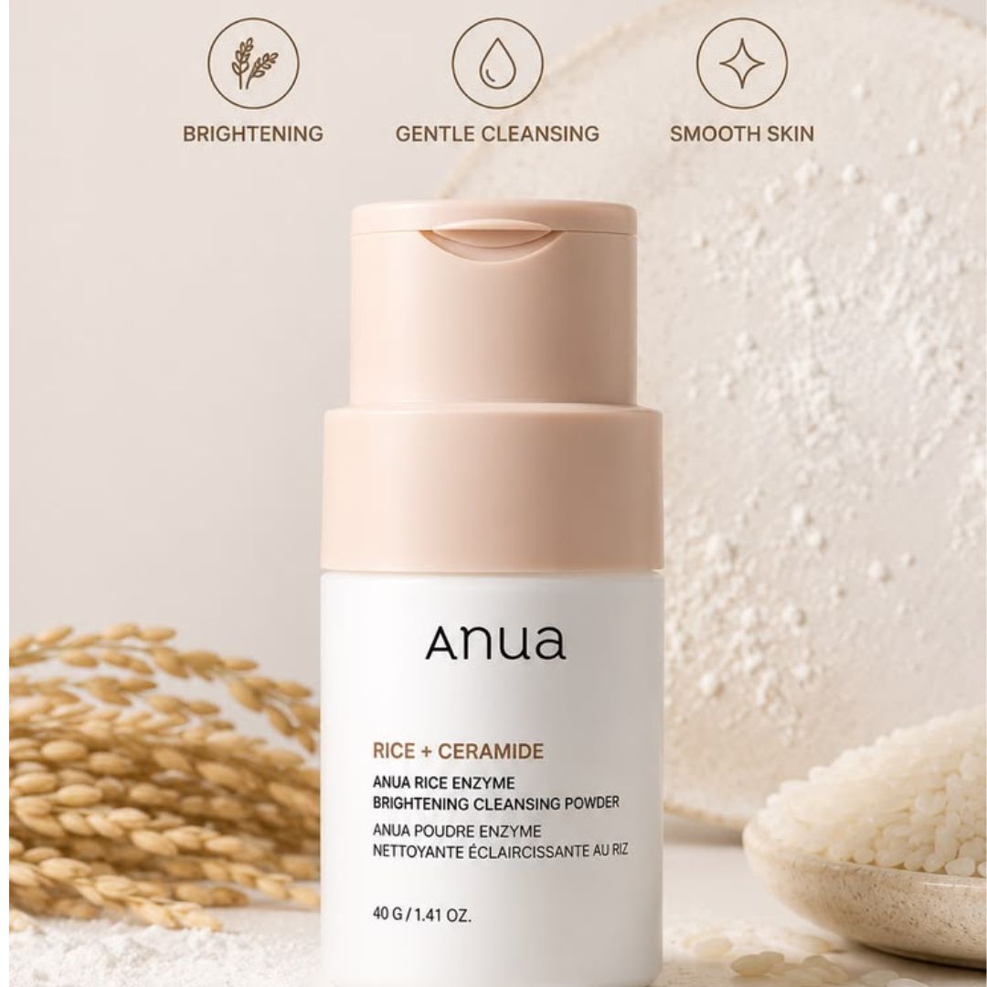 Anua Rice Enzyme Brightening Cleansing Powder 140g - Gentle Exfoliating, Pore Purifying & Glowing Cleanser