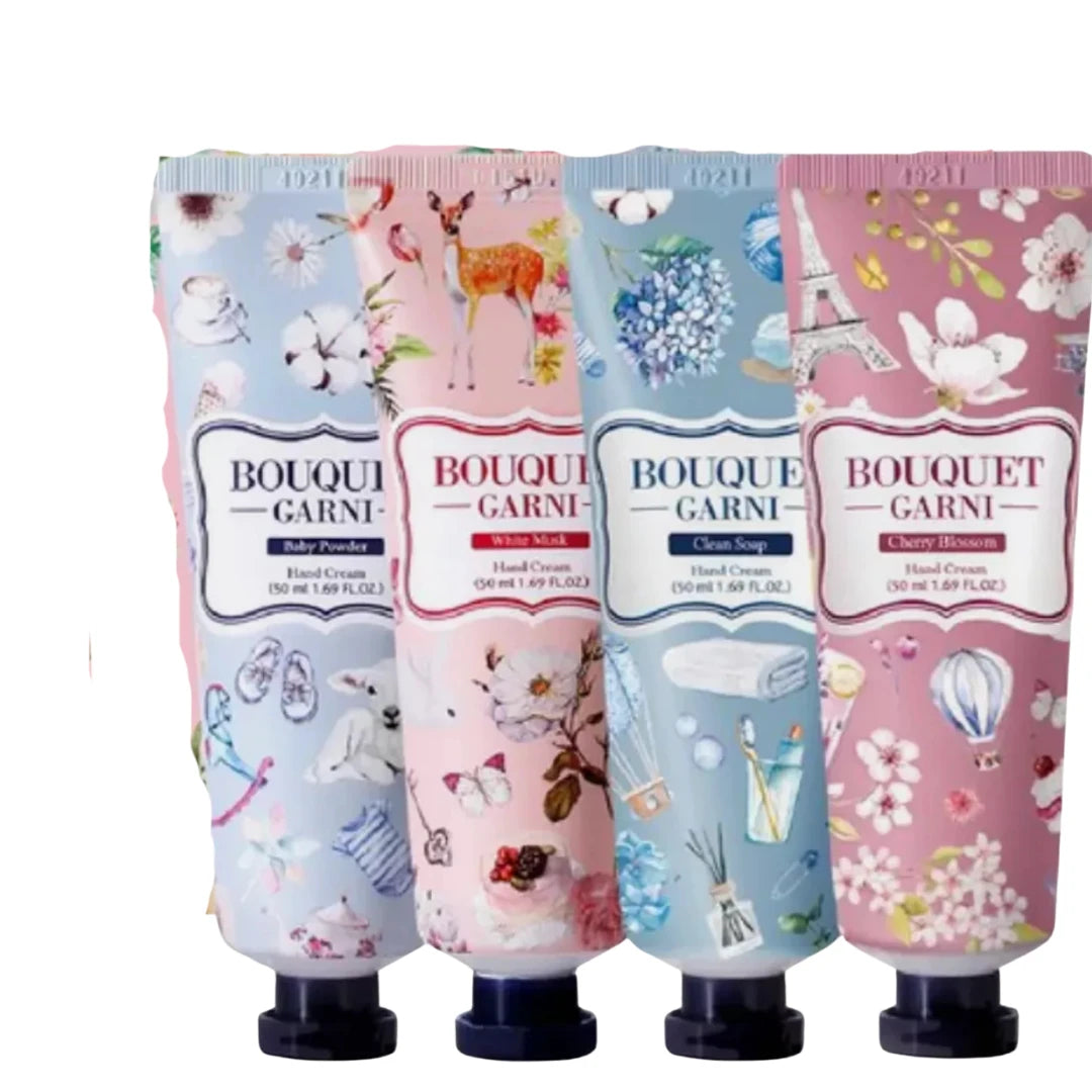 Bouquet Garni Fragranced Hand Cream Set (4 Packs) - Deeply Moisturizing & Long-Lasting Scented Hand Cream