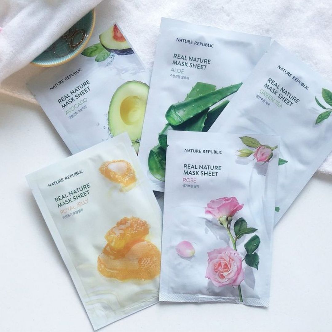 Nature Republic Real Nature Chamomile Mask Sheet 23ml - Calming, Soothing & Deeply Relaxing Face Sheet Mask