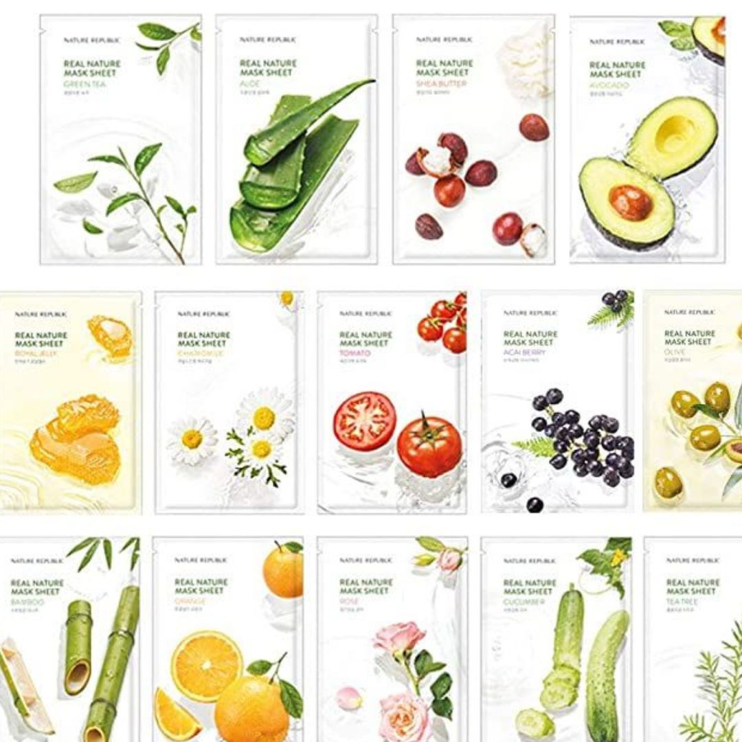Nature Republic Real Nature Chamomile Mask Sheet 23ml - Calming, Soothing & Deeply Relaxing Face Sheet Mask