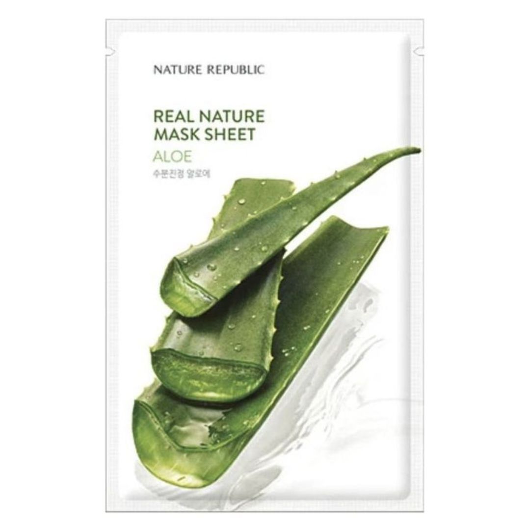 Nature Republic Real Nature Aloe Mask Sheet 23ml - Soothing, Intensely Hydrating & Calming Face Sheet Mask
