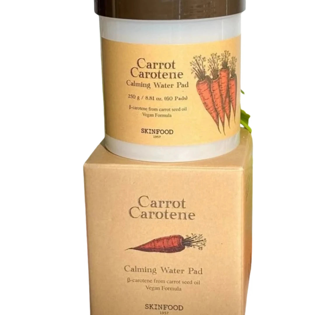 Skinfood Carrot Carotene Calming Water Pad 60 Sheets - Intensive Soothing & Hydrating Toner Pads