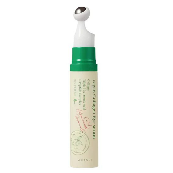 AXIS-Y Vegan Collagen Eye Serum 10ml - Anti-Wrinkle, Brightening & De-Puffing Eye Cream with Cool Touch Applicator
