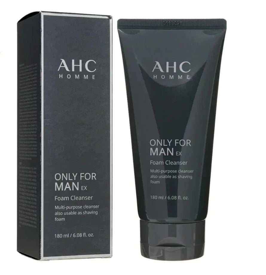 AHC Homme Only For Man EX Foam Cleanser 180ml - Refreshing & Deep Cleansing Men's Face Wash