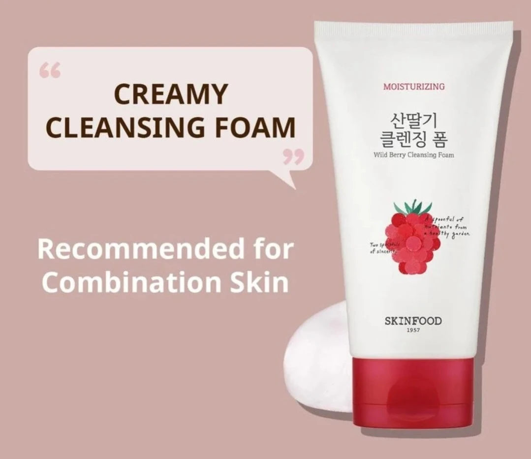 Skinfood Vege Garden Cleansing Foam 150ml (2 Types) - Soothing Mugwort & Elasticity Wild Berry Face Wash