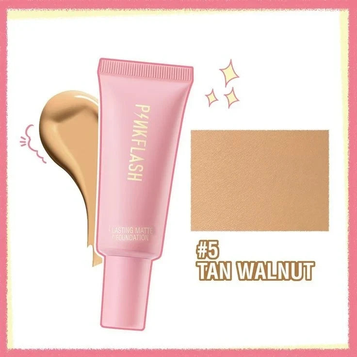 PinkFlash Lasting Matte Foundation 2 Sand Beige - Full Coverage Oil-Control Liquid Foundation