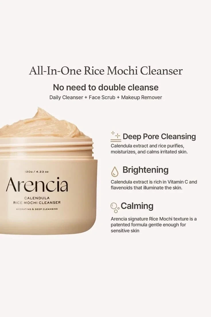 Arencia Calendula Rice Mochi Cleanser - Hydrating & Brightening Rice Cleansing Balm