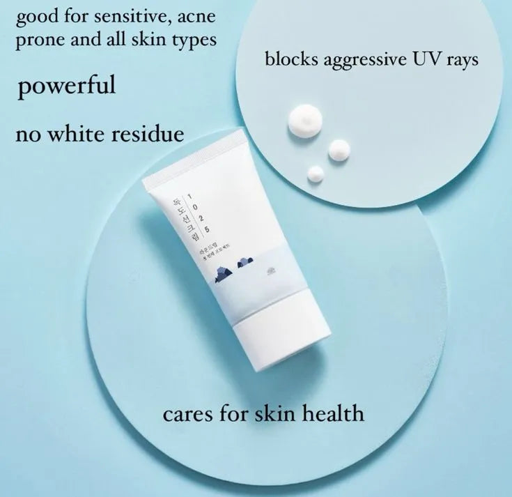 Round Lab 1025 Dokdo Sunscreen SPF50+ PA++++ 50ml - Deeply Hydrating, Lightweight & Non-Greasy Daily Sunscreen