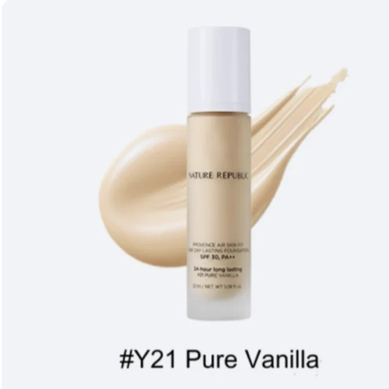 Nature Republic Provence Air Skin Fit One Day Lasting Foundation Y21 Pure Vanilla - Long Wear Base